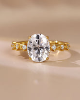 NOVA Moissanite Hidden Halo Oval Cut Engagement Ring